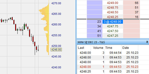 Trading platform, which allows orders to be placed via the order-book.